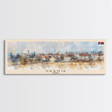 Vranje Serbia Wall Art, Panoramic Travel Poster, Panoramic Framed Canvas Print, City Wall Art, Wall Hanging Home Decor, Travel Art