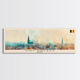 Saint Niklaas Belgium Wall Art, Panoramic Travel Poster, Panoramic Framed Canvas Print, City Wall Art, Wall Hanging Home Decor, Travel Art