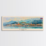 Sochi Russia Panoramic Travel Poster, Framed Canvas Print or Metal Wall Art, Travel Art, Home Decor, Panoramic Painting, Midcentury Art