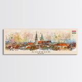 Sopron Hungary Travel Art, City Art, Framed Canvas Print or Metal Wall Art, Europe Travel Poster, Panoramic Wall Art, Extra Wide Wall Art