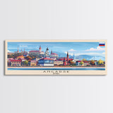 Angarsk Russia Panoramic Travel Poster, Framed Canvas Print or Metal Wall Art, Travel Art, Home Decor, Panoramic Painting, Midcentury Art