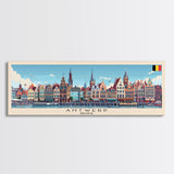 Antwerp Belgium Wall Art, Panoramic Travel Poster, Panoramic Framed Canvas Print, City Wall Art, Wall Hanging Home Decor, Travel Art