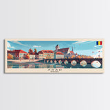 Arad Romania Travel Art, City Art, Framed Canvas Print or Metal Wall Art, Europe Travel Poster, Panoramic Wall Art, Extra Wide Wall Art