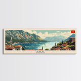 Bar Montenegro Panoramic Travel Poster, Framed Canvas Print or Metal Wall Art, Travel Art, Home Decor, Panoramic Painting, Midcentury Art