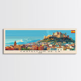 Castellon de la Plana Spain Wall Art, Panoramic Travel Poster, Panoramic Framed Canvas Print, City Wall Art, Wall Hanging Home Decor, Travel Art