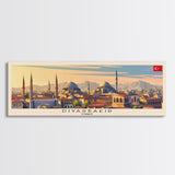 Diyarbakr Turkey Panoramic Travel Poster, Framed Canvas Print or Metal Wall Art, Travel Art, Home Decor, Panoramic Painting, Midcentury Art