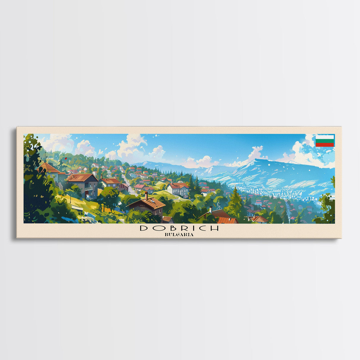 Dobrich Bulgaria Travel Art, City Art, Framed Canvas Print or Metal Wall Art, Europe Travel Poster, Panoramic Wall Art, Extra Wide Wall Art