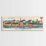 Gothenburg Sweden Travel Art, City Art, Framed Canvas Print or Metal Wall Art, Europe Travel Poster, Panoramic Wall Art, Extra Wide Wall Art