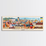 Ivano Frankivsk Travel Art, City Art, Framed Canvas Print or Metal Wall Art, Europe Travel Poster, Panoramic Wall Art, Extra Wide Wall Art