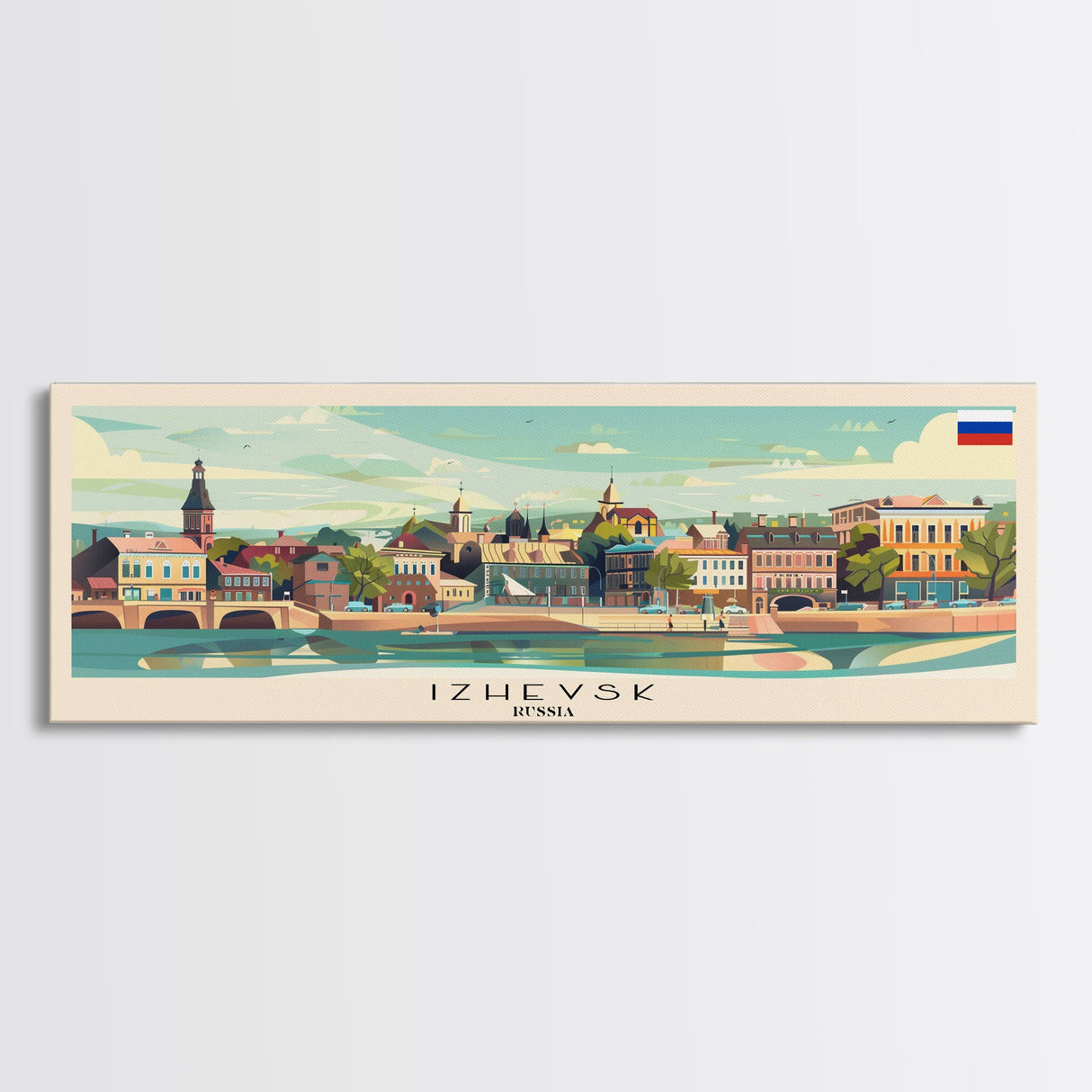 Izhevsk Russia Wall Art, Panoramic Travel Poster, Panoramic Framed Canvas Print, City Wall Art, Wall Hanging Home Decor, Travel Art