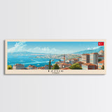 Izmir Turkey Travel Print Wall Art, Panoramic City Art, Travel Art, Wall Decor, Vacation Gift, Framed Canvas Print Or Metal Art