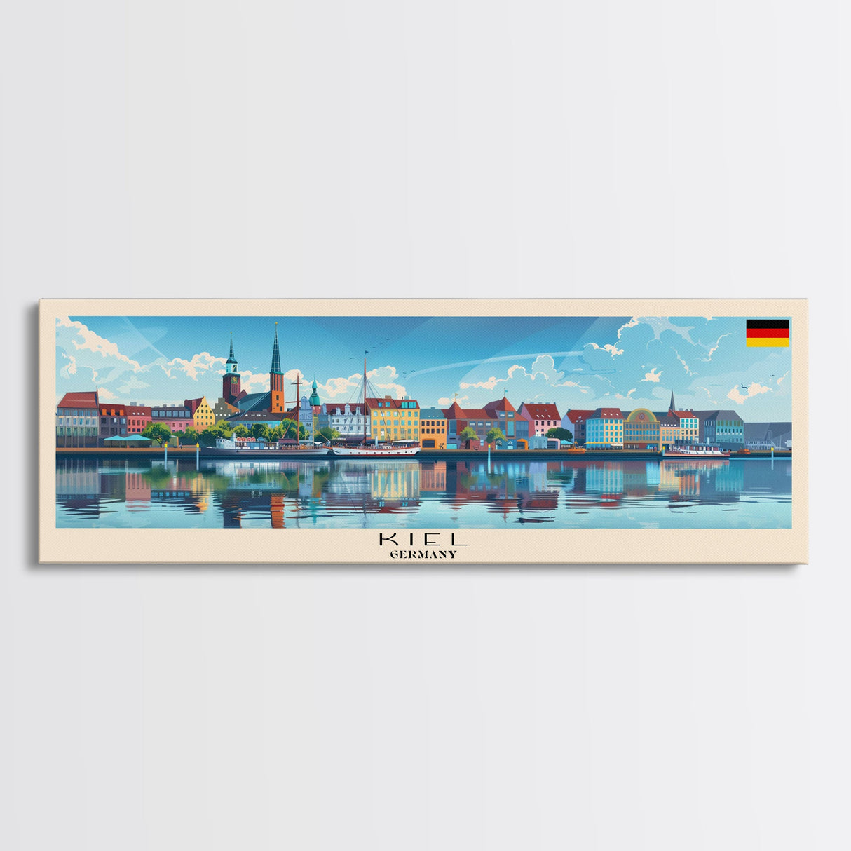 Kielce Poland Wall Art, Panoramic Travel Poster, Panoramic Framed Canvas Print, City Wall Art, Wall Hanging Home Decor, Travel Art