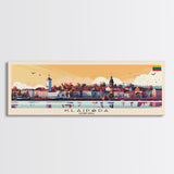 Klaipda Lithuania Wall Art, Panoramic Travel Poster, Panoramic Framed Canvas Print, City Wall Art, Wall Hanging Home Decor, Travel Art