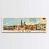 Logrońo Spain Travel Art, City Art, Framed Canvas Print or Metal Wall Art, Europe Travel Poster, Panoramic Wall Art, Extra Wide Wall Art