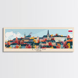 Lublin Poland Travel Print Wall Art, Panoramic City Art, Travel Art, Wall Decor, Vacation Gift, Framed Canvas Print Or Metal Art