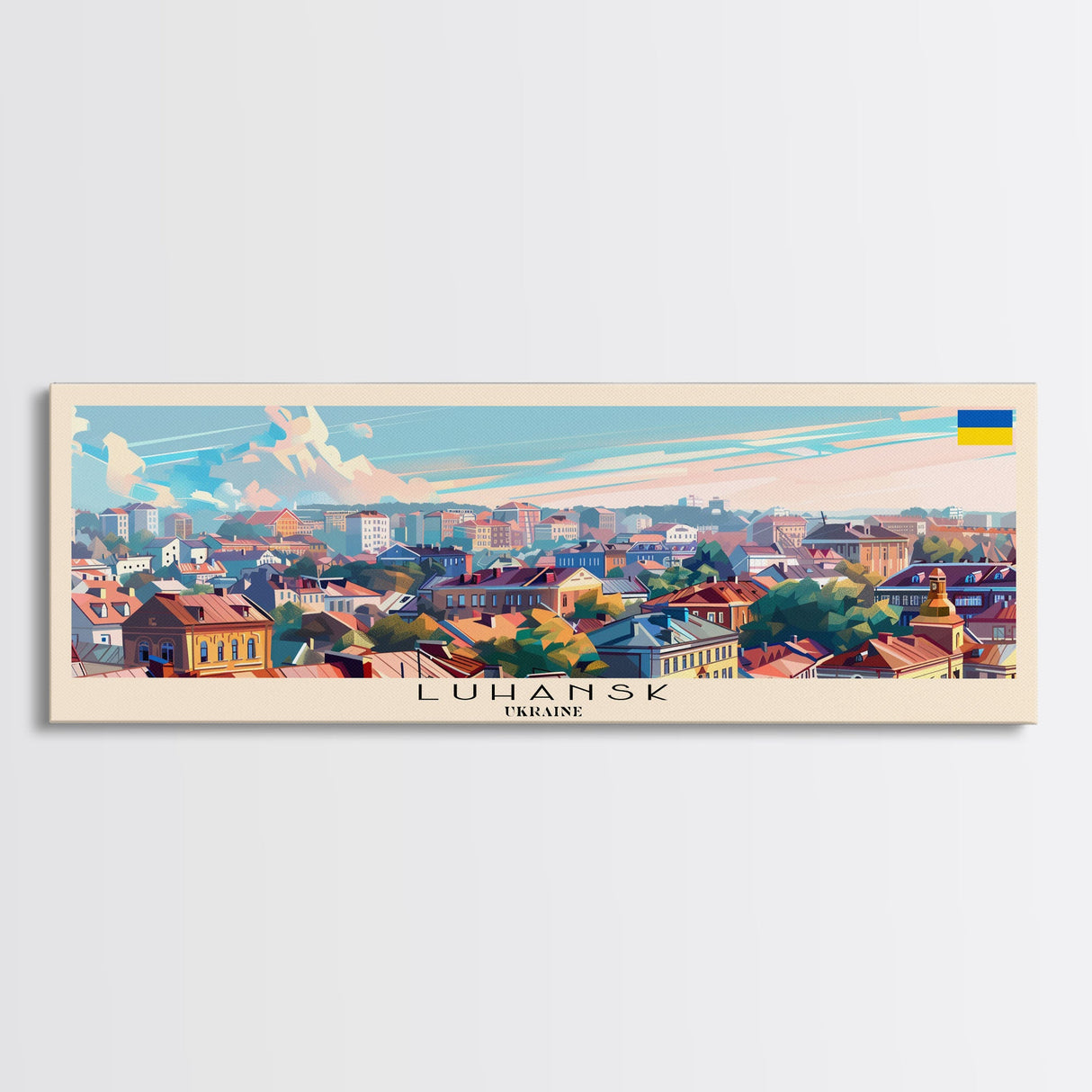 Luhansk Ukraine Wall Art, Panoramic Travel Poster, Panoramic Framed Canvas Print, City Wall Art, Wall Hanging Home Decor, Travel Art