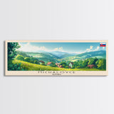 Michalovce Slovakia Travel Art, City Art, Framed Canvas Print or Metal Wall Art, Europe Travel Poster, Panoramic Wall Art, Extra Wide Wall Art