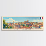 Montpellier France Wall Art, Panoramic Travel Poster, Panoramic Framed Canvas Print, City Wall Art, Wall Hanging Home Decor, Travel Art