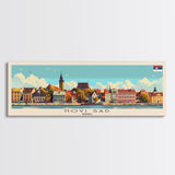 Novi Sad Serbia Travel Art, City Art, Framed Canvas Print or Metal Wall Art, Europe Travel Poster, Panoramic Wall Art, Extra Wide Wall Art