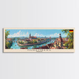 Nuremberg Germany Travel Art, City Art, Framed Canvas Print or Metal Wall Art, Europe Travel Poster, Panoramic Wall Art, Extra Wide Wall Art