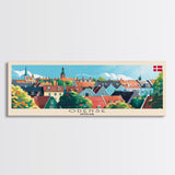 Odense Denmark Wall Art, Panoramic Travel Poster, Panoramic Framed Canvas Print, City Wall Art, Wall Hanging Home Decor, Travel Art