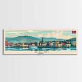 Oslo Norway Travel Art, City Art, Framed Canvas Print or Metal Wall Art, Europe Travel Poster, Panoramic Wall Art, Extra Wide Wall Art