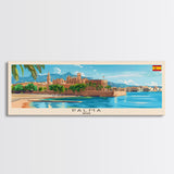 Palma Spain Travel Art, City Art, Framed Canvas Print or Metal Wall Art, Europe Travel Poster, Panoramic Wall Art, Extra Wide Wall Art