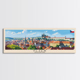 Plzen Czech Republic Wall Art, Panoramic Travel Poster, Panoramic Framed Canvas Print, City Wall Art, Wall Hanging Home Decor, Travel Art