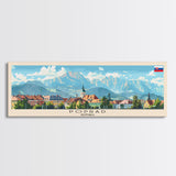 Poprad Slovakia Travel Print Wall Art, Panoramic City Art, Travel Art, Wall Decor, Vacation Gift, Framed Canvas Print Or Metal Art