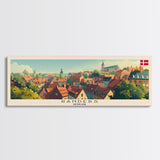 Randers Denmark Travel Art, City Art, Framed Canvas Print or Metal Wall Art, Europe Travel Poster, Panoramic Wall Art, Extra Wide Wall Art