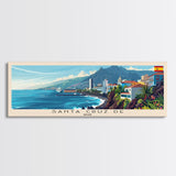 Santa Cruz Tenerife Spain Wall Art, Panoramic Travel Poster, Panoramic Framed Canvas Print, City Wall Art, Wall Hanging Home Decor, Travel Art