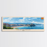 Santander Spain Travel Print Wall Art, Panoramic City Art, Travel Art, Wall Decor, Vacation Gift, Framed Canvas Print Or Metal Art