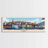 Skien Norway Travel Art, City Art, Framed Canvas Print or Metal Wall Art, Europe Travel Poster, Panoramic Wall Art, Extra Wide Wall Art