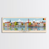 Tournai Belgium Travel Print Wall Art, Panoramic City Art, Travel Art, Wall Decor, Vacation Gift, Framed Canvas Print Or Metal Art