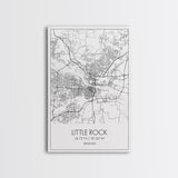 Little Rock Street Map, Arkansas Map, City Map Art, Modern Wall Art, Wall Art, Canvas Print, Travel Lover Gift, Kids Wall Art, Travel Art
