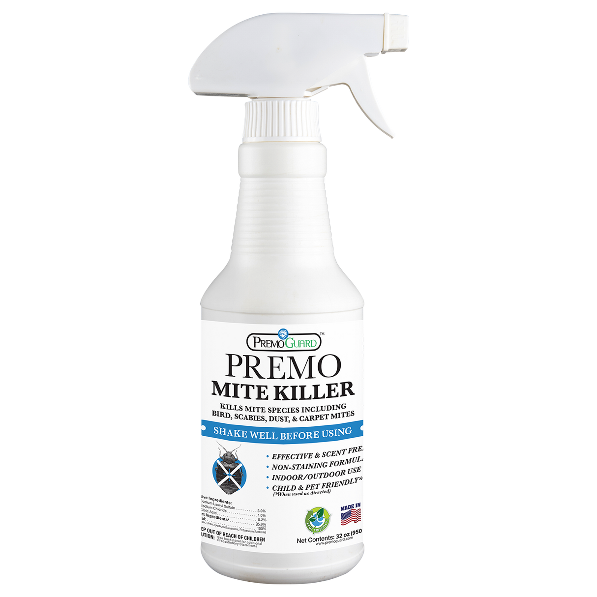 Mite Killer Spray 32 oz - All Natural Non-Toxic - By Premo Guard