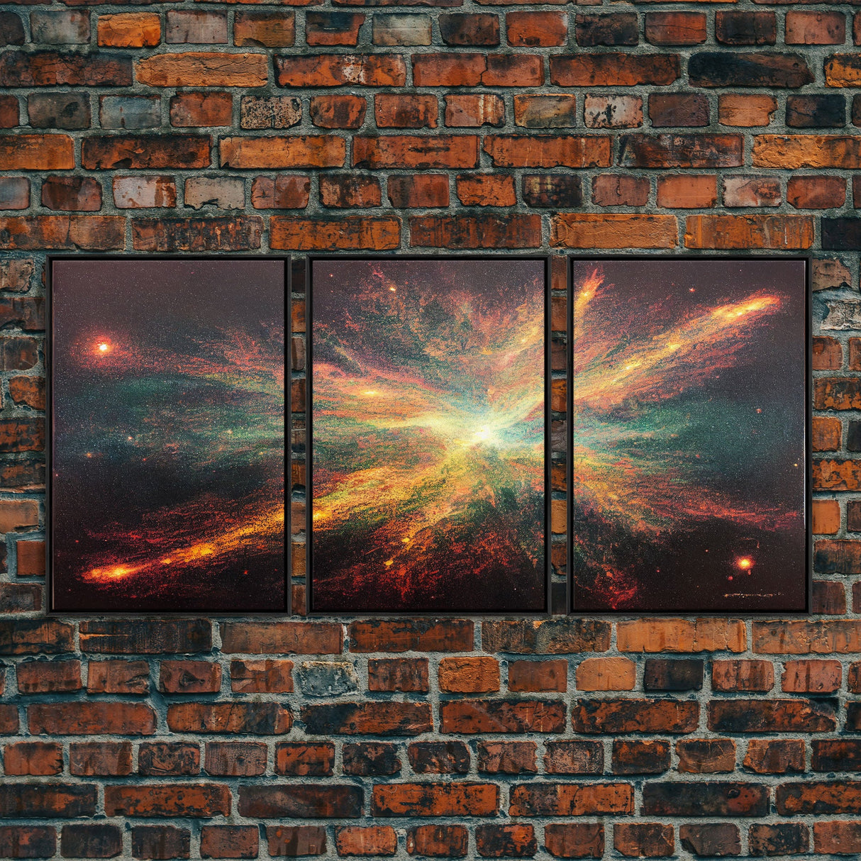 Space Art, Space Wall Art, Spaced Themed Art, Framed Canvas Print, 3 Panel Decor, 3 Piece Art, Triptych Art, Retro Space Art, Space Poster