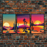 Desert Canvas Prints, Nature Prints Wall Art Set, Framed Canvas Prints Wall Decor, 3 Piece Wall Art Set, Southwestern Decor, Trendy Art