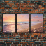 Seascape Canvas Print oil Painting, Original Abstract Ocean Painting, 3 Piece Set, Large Wall Art, Modern Wall Decor, Living room Home Decor