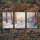 Winter Wall Decor, Winter Forest Print, Canvas Print, Wall Art, 3 Piece Wall Art, Forest Wall Art, Landscape Print, Home Decor Prints