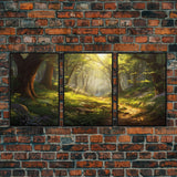 Forest Print, Trees Art, Landscape Wall Art, Canvas Print, Wall Art, 3 Piece Wall Art, Nature Prints, Botanical Wall Art, Family Home Decor