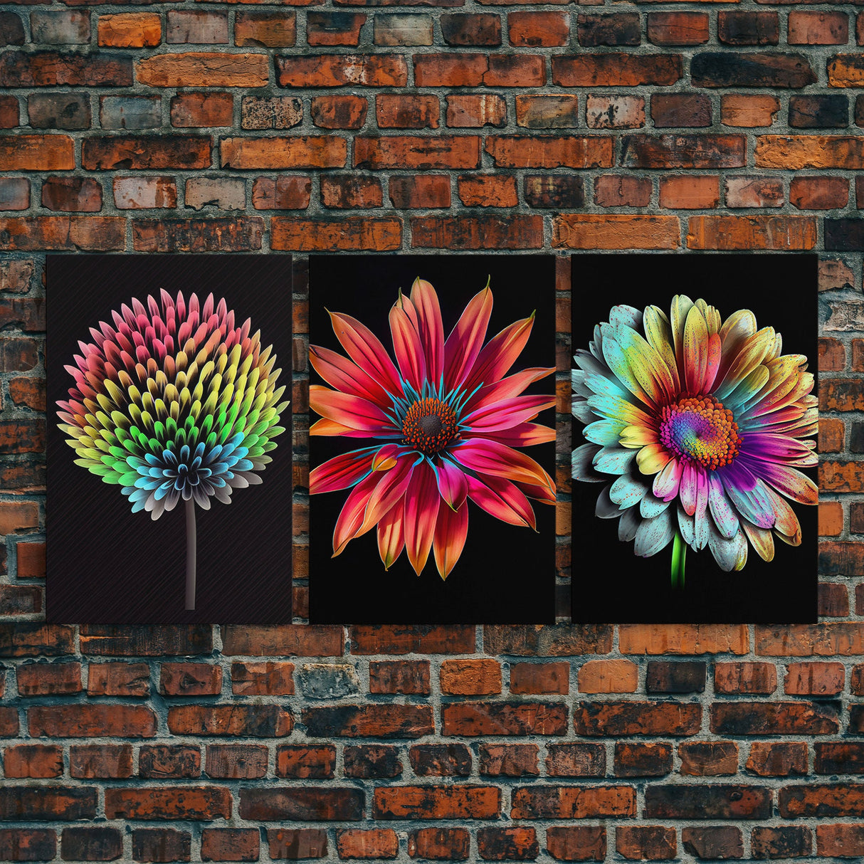 Set of 3 Floral Wall Art | Minimalist floral print | Floral wall art | Canvas signs | Botanical wall art | Flower Art | 3 Piece Wall Art