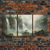 Waterfalls Wall Art, Nature Print, Landscape Wall Art, Canvas Print, Wall Art, 3 Piece Wall Art, Camper Wall Decor, Office Wall Art