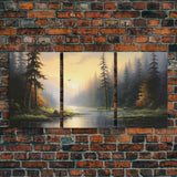 Forest Wall Art, Trees Art Print, Sunset Art, Forest Wall Art, Canvas Print, Wall Art, 3 Piece Wall Art, Dorm Room Art, Ranch House Decor