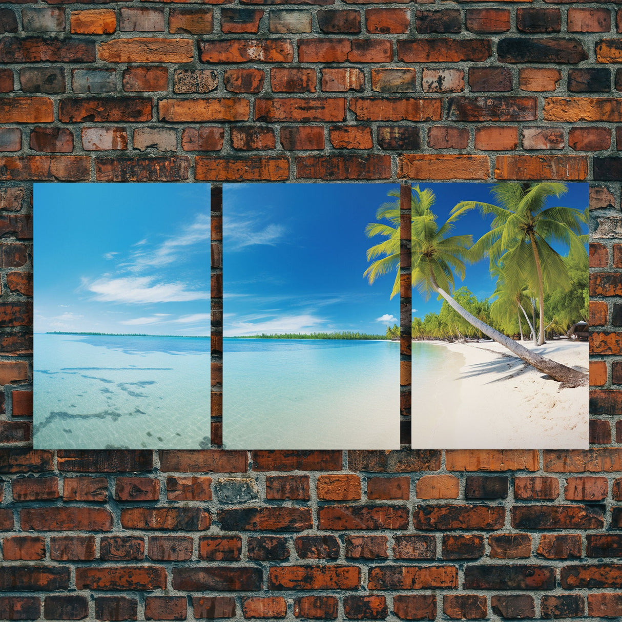 Tropical Wall Art, Beach Art Print, Seascape Print, Canvas Print, Wall Art, 3 Piece Wall Art, Beach House Wall Decor, Family Room Art