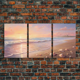 Seascape Canvas Print oil Painting, Original Abstract Ocean Painting, 3 Piece Set, Large Wall Art, Modern Wall Decor, Living room Home Decor