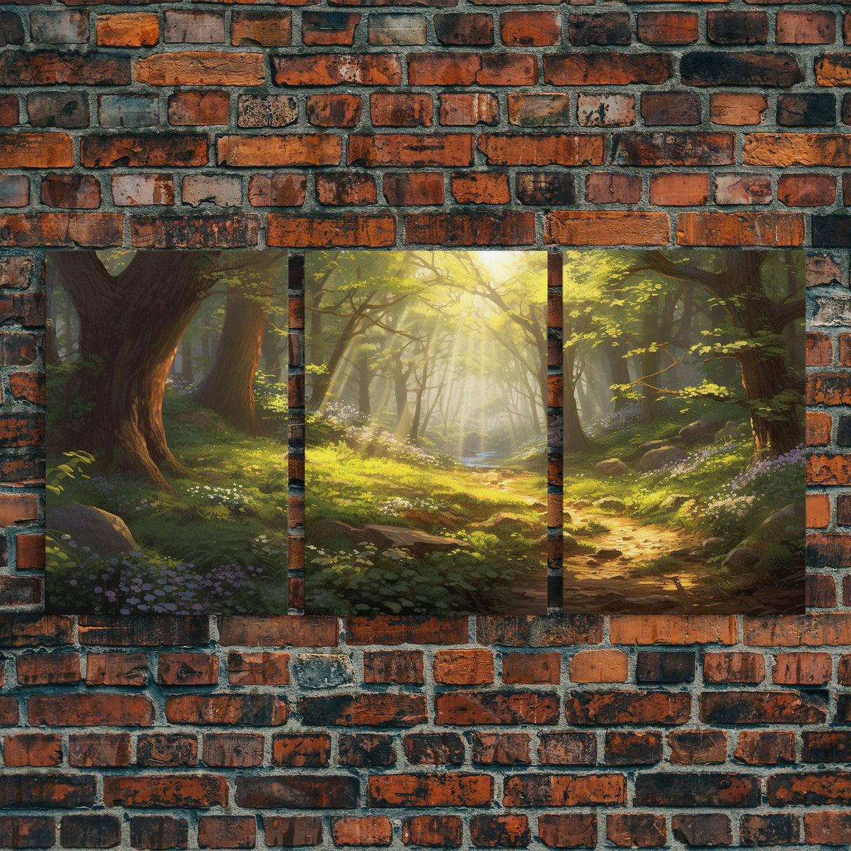 Forest Print, Trees Art, Landscape Wall Art, Canvas Print, Wall Art, 3 Piece Wall Art, Nature Prints, Botanical Wall Art, Family Home Decor