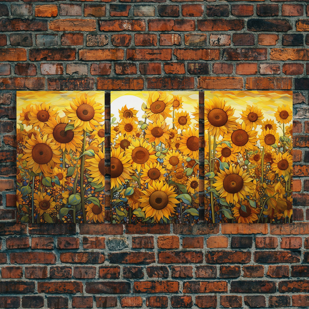 Sunflowers Wall Art, Wildflower Wall Art, Spring Decor, Canvas Print, Set Of 3 Prints, Wall Art, 3 Piece Wall Art, Living Room Prints