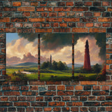 The Dark Tower, 3 Piece Panoramic Art, High Fantasy Concept Art, 3 Piece Wall Art, Ready To Hang Canvas Print