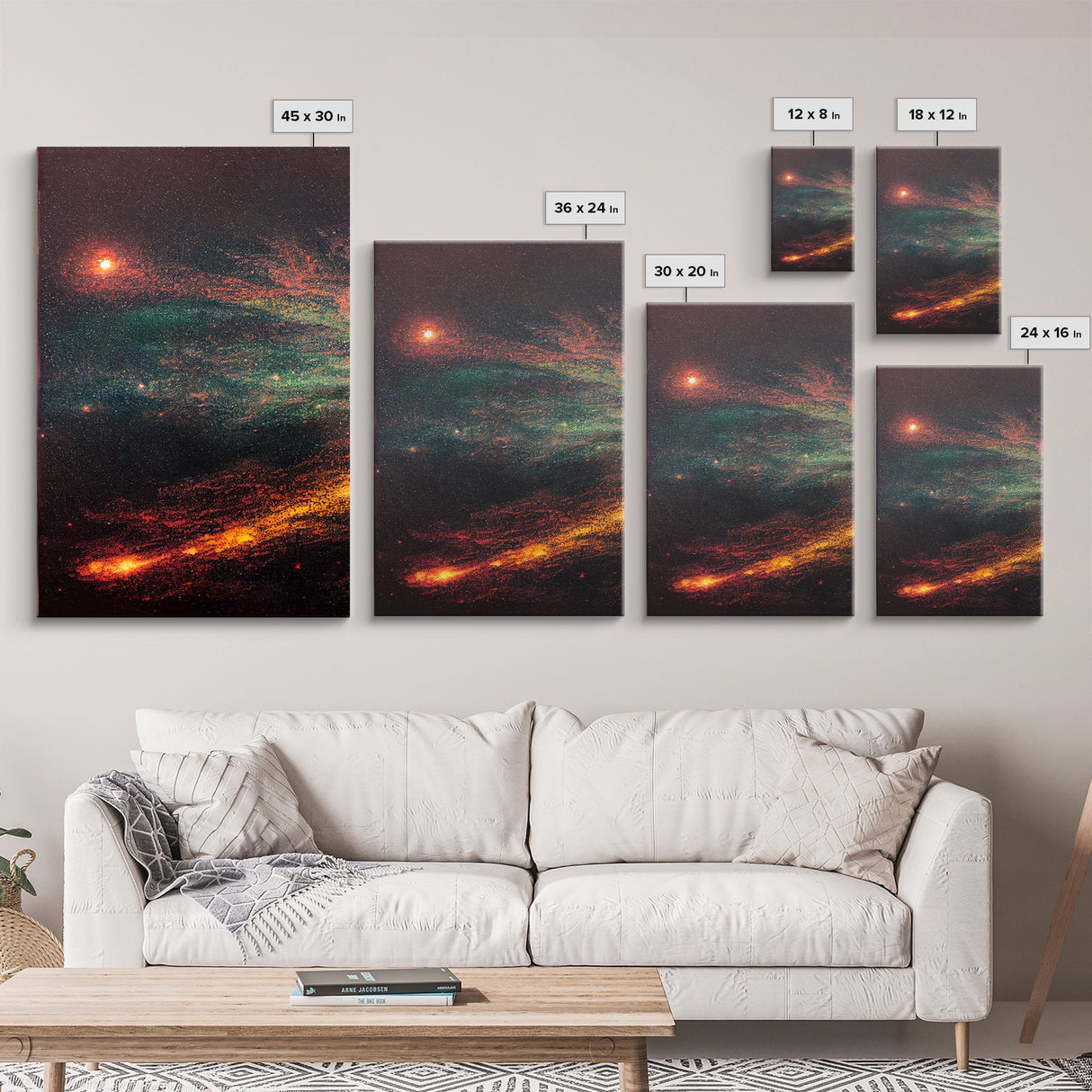 Galaxy Full of Stars, Pixel Space Art, Pixel Art, 3 piece wall art, 3 piece canvas, unique colorful living room wall art